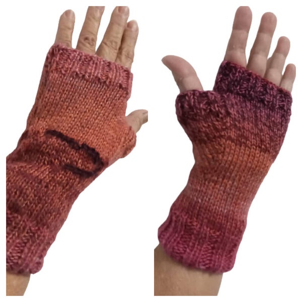 Fingerless Gloves - terracotta