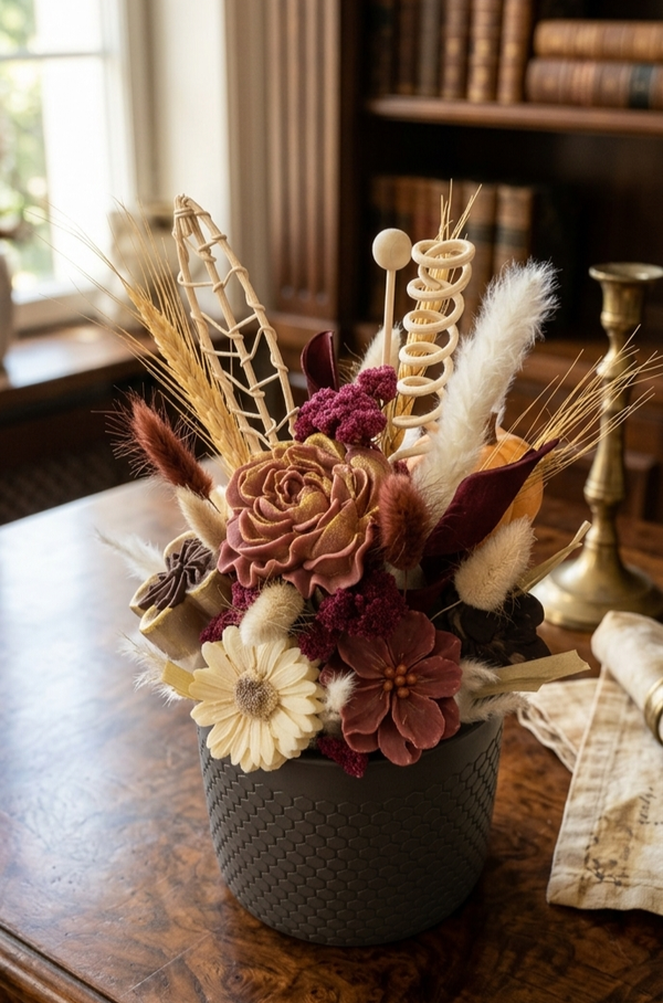 Bouquet éternel en cire végétale