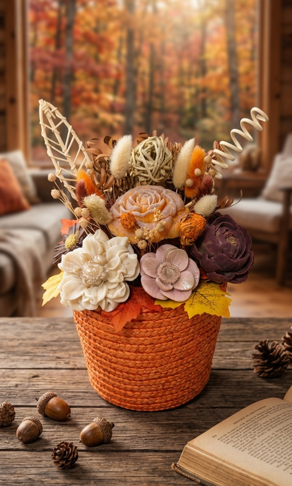 Bouquet éternel en cire végétale