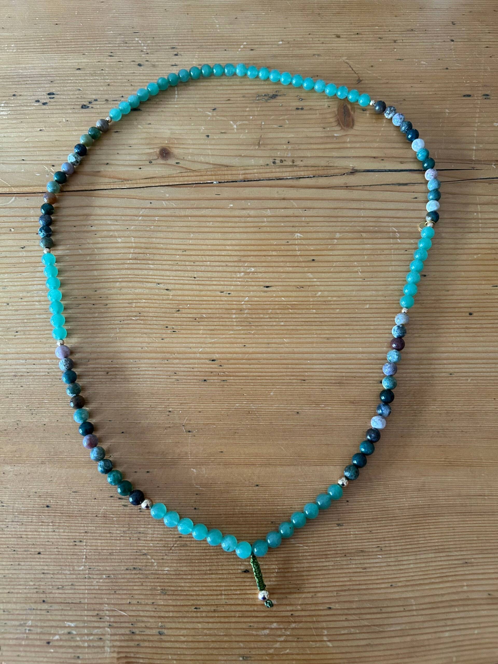 Halskette Amazonit & Achat ca. 45cm