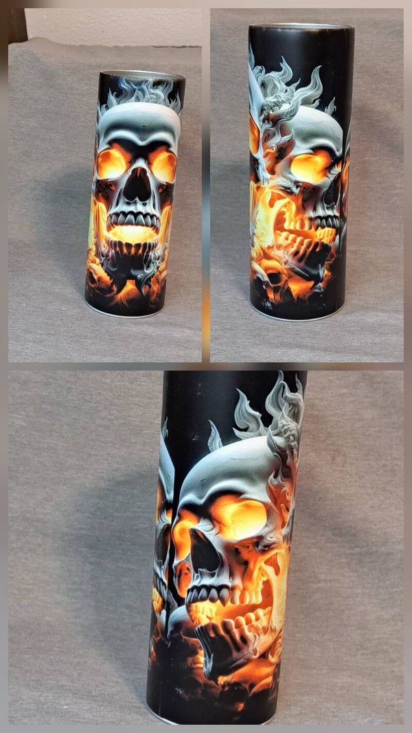 20oz tumbler skull