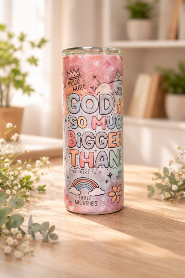 25oz glitter tumbler God