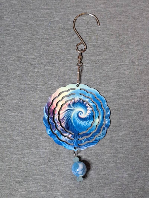 3 inch round wave wind spinner