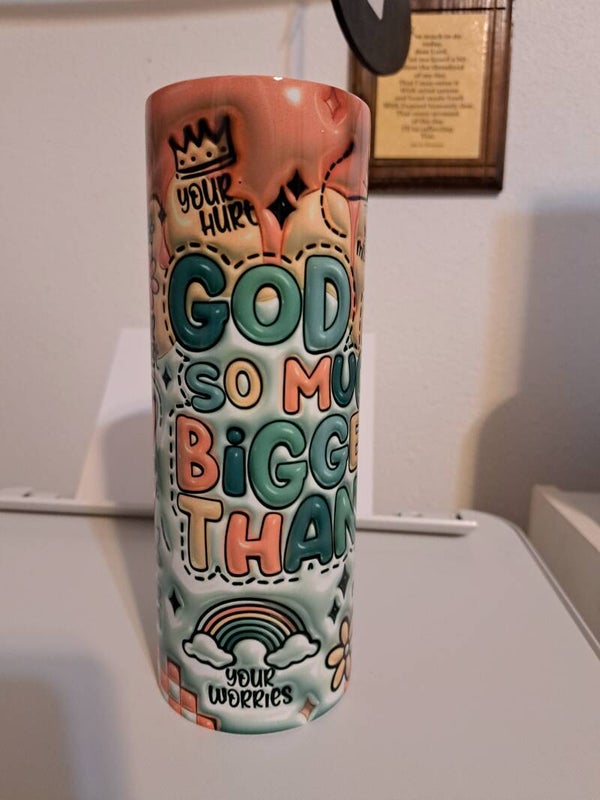 20 oz Tumbler God is bigger