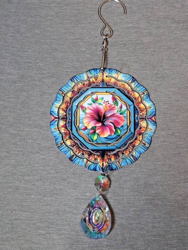 4 inch Hibiscus wind spinner