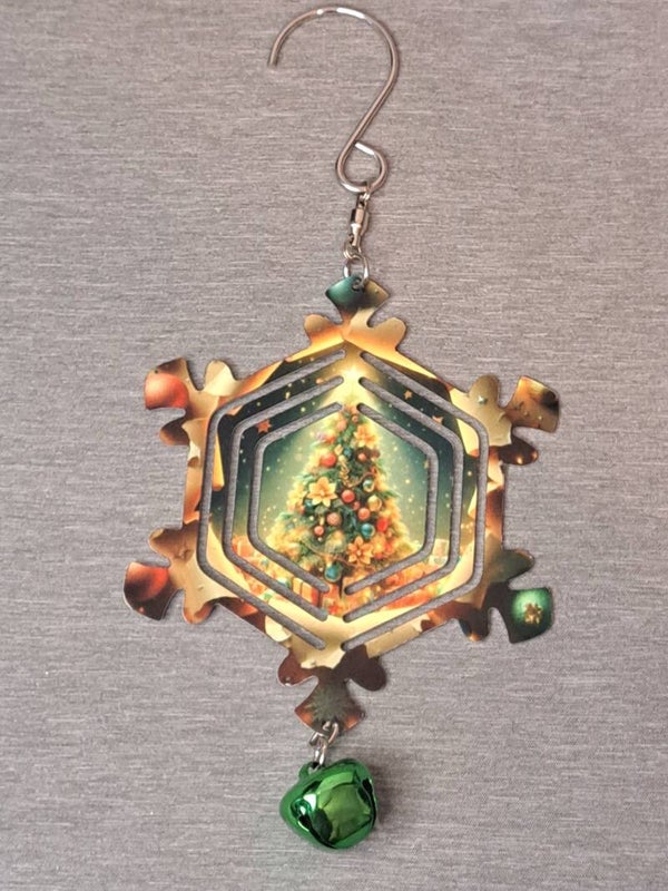 4in snowflake shape Christmas spinner