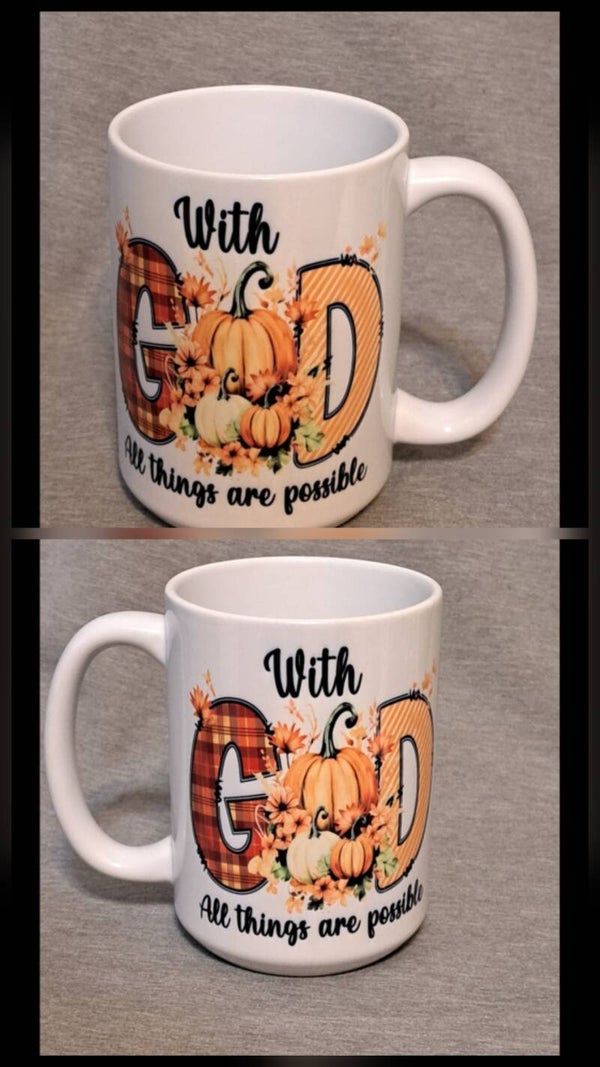 15oz coffee mug with God