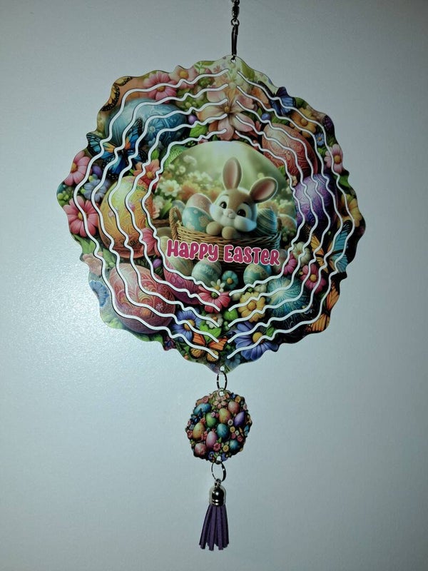 Easter bunny wind spinner