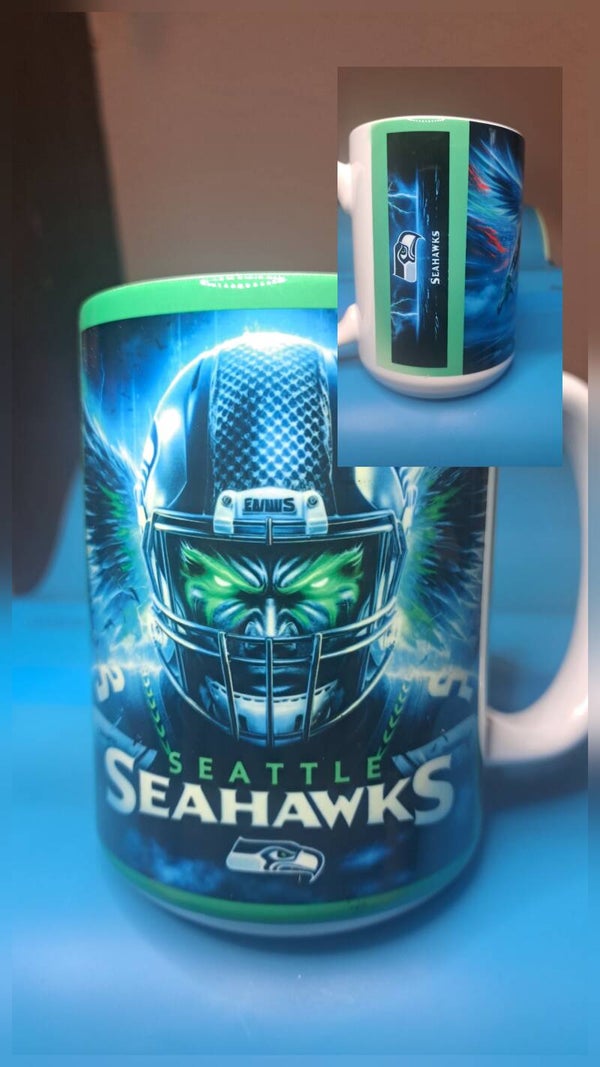 15 oz Coffee Mug Seahawk green