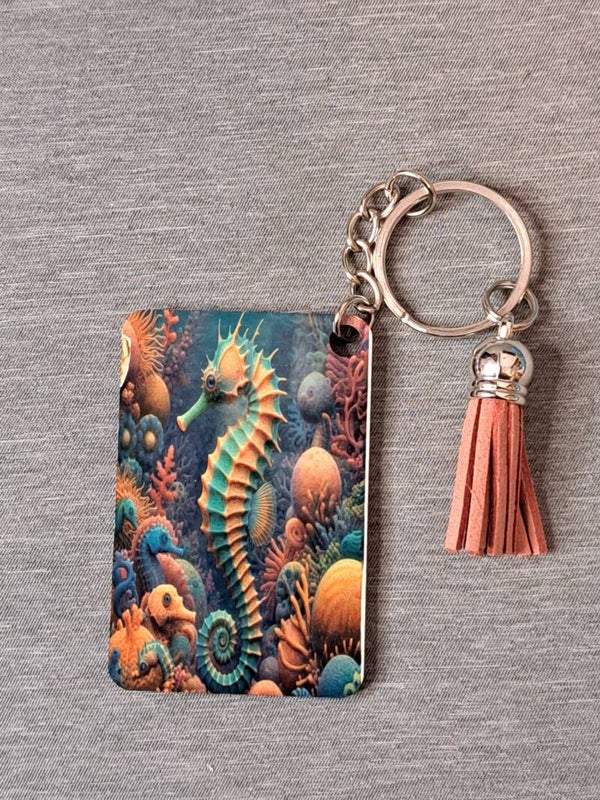 2.5in rectangle keychain wood