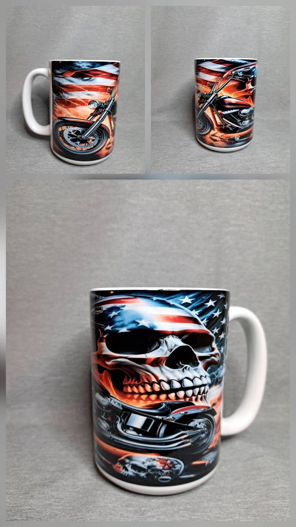 15oz coffee mug skull