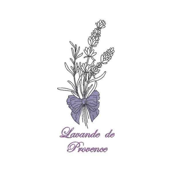 Motif de broderie machine bouquet de Lavande de Provence