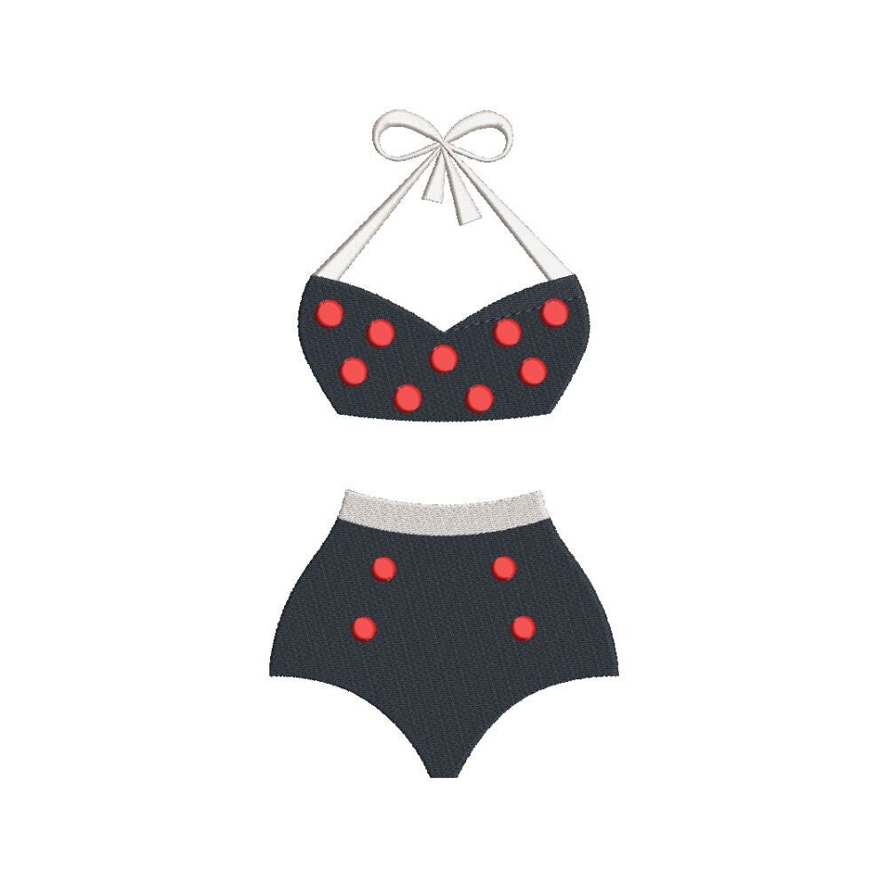 Motif de broderie machine Maillot de bain vintage.