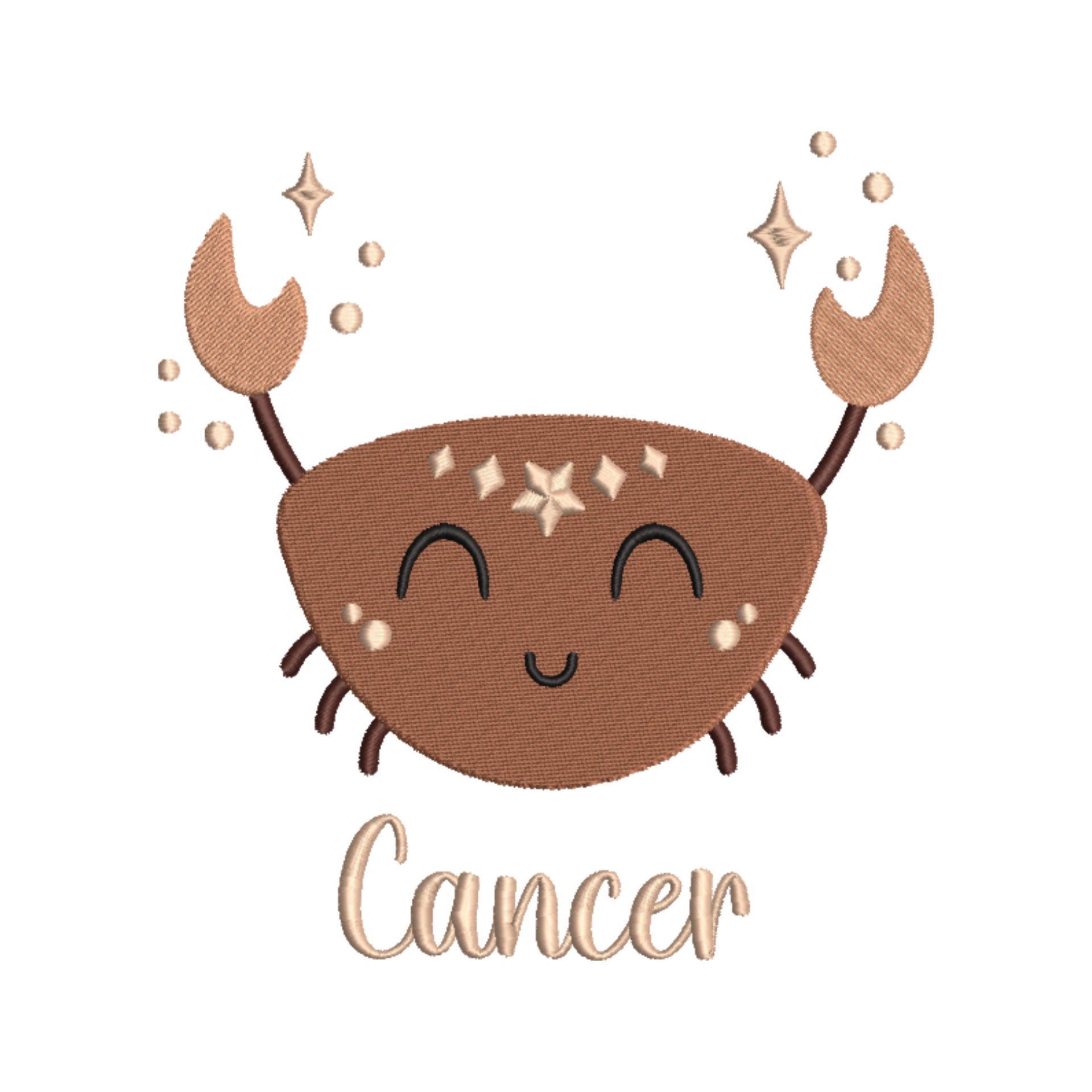 Motif de Broderie Machine Signe du Zodiaque Cancer