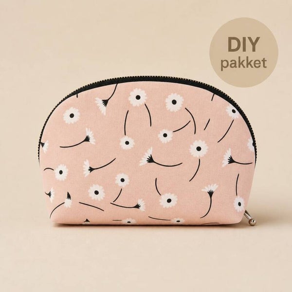 DIY Naaipakket Etui – roze bloemen | compleet starterspakket | Atelier KVG