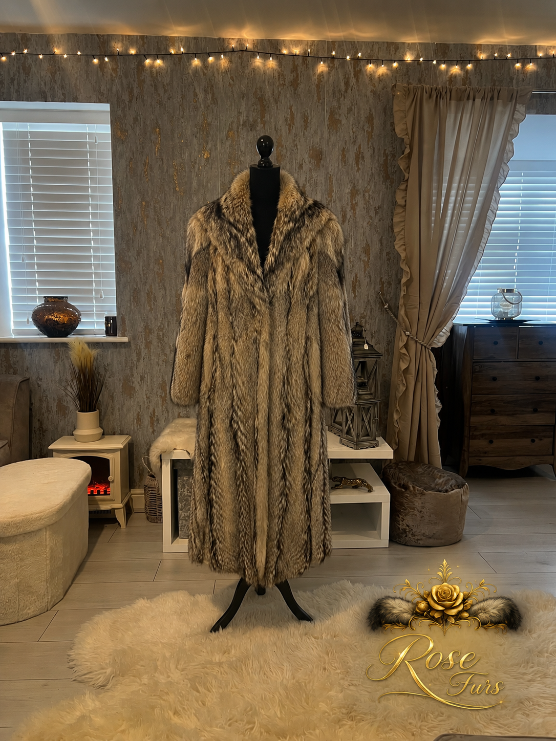 Coyote Full Length Fur Coat