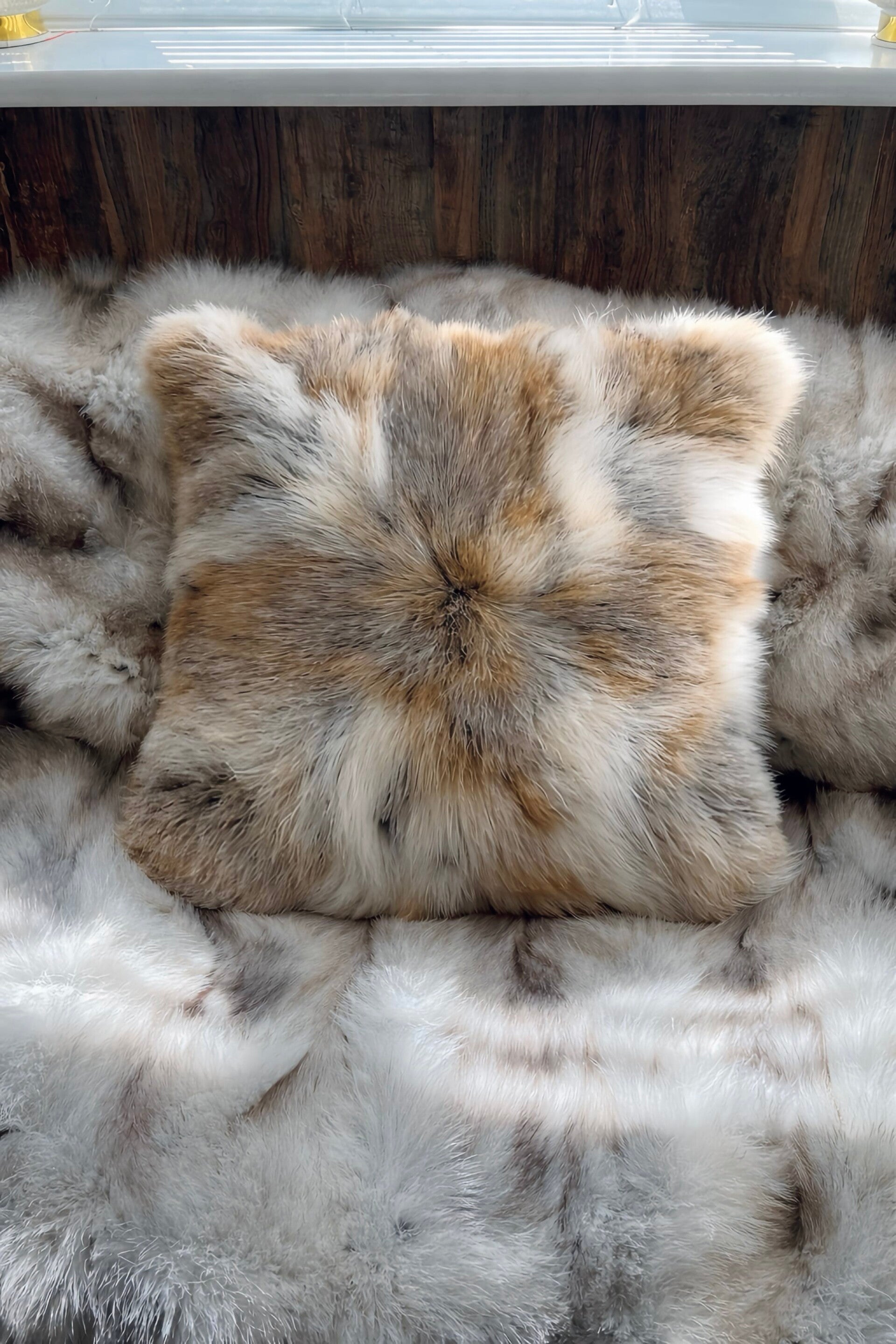Fox fur cushion cover