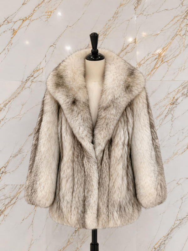PRE-OWNED fox fur coat.