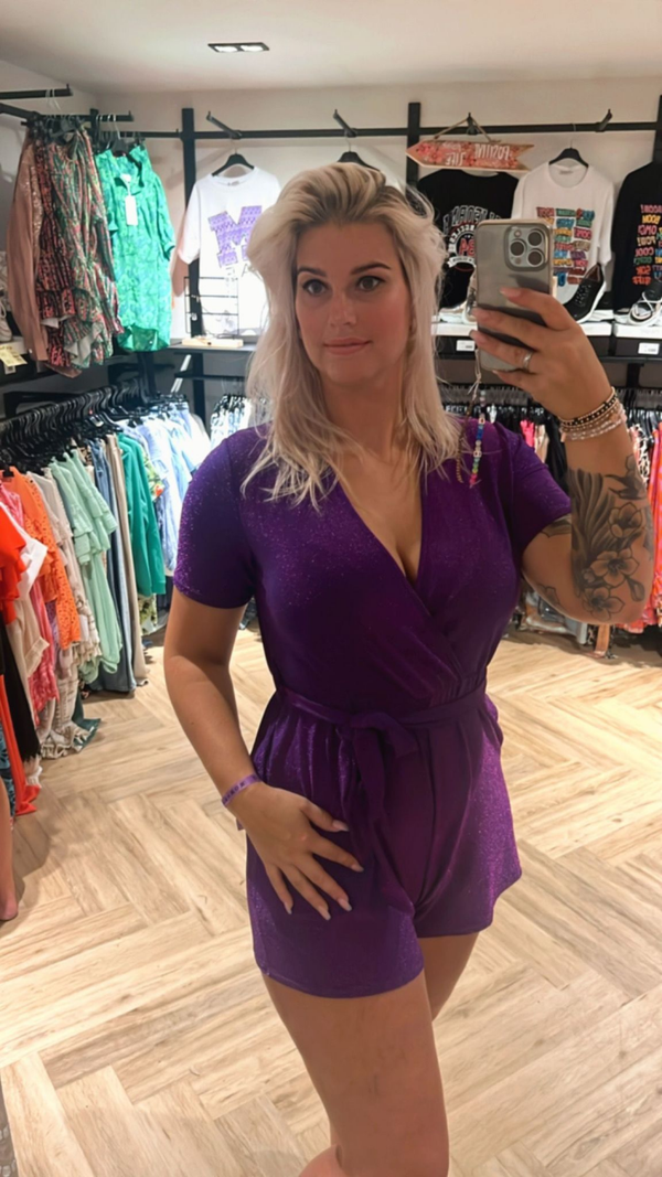 Playsuit purple lurex