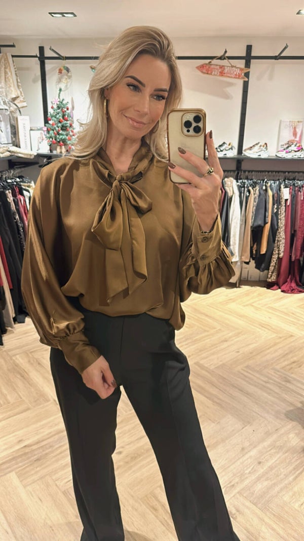 BOW BLOUSE BRONZE