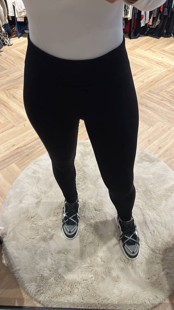 FLEECE RIB legging zwart