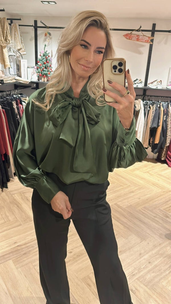 BOW BLOUSE GREEN