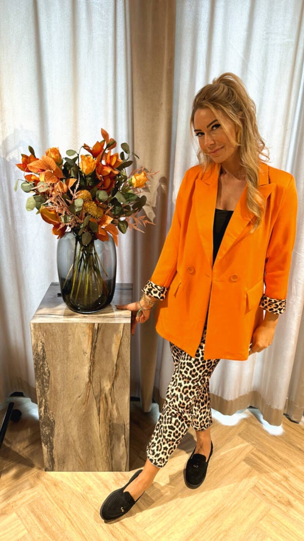 ORANGE LEOPARD BLAZER
