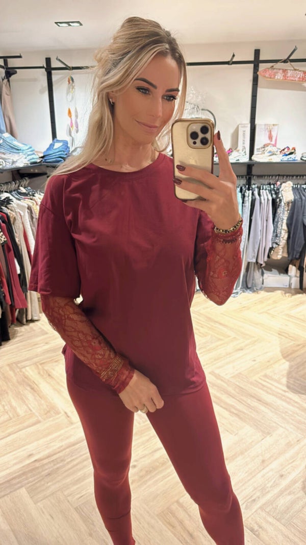 BORDEAUX T-SHIRT LACE