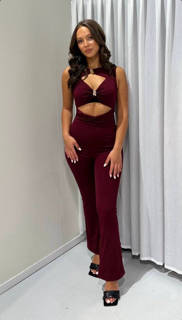 BORDEAUX CUT OUT JUMPSUIT