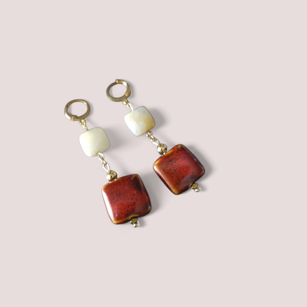Boucles d'oreille en pierre naturelles 🌹
