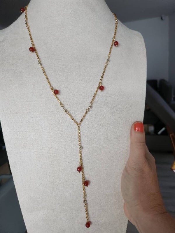 collier en Y de perles naturelles