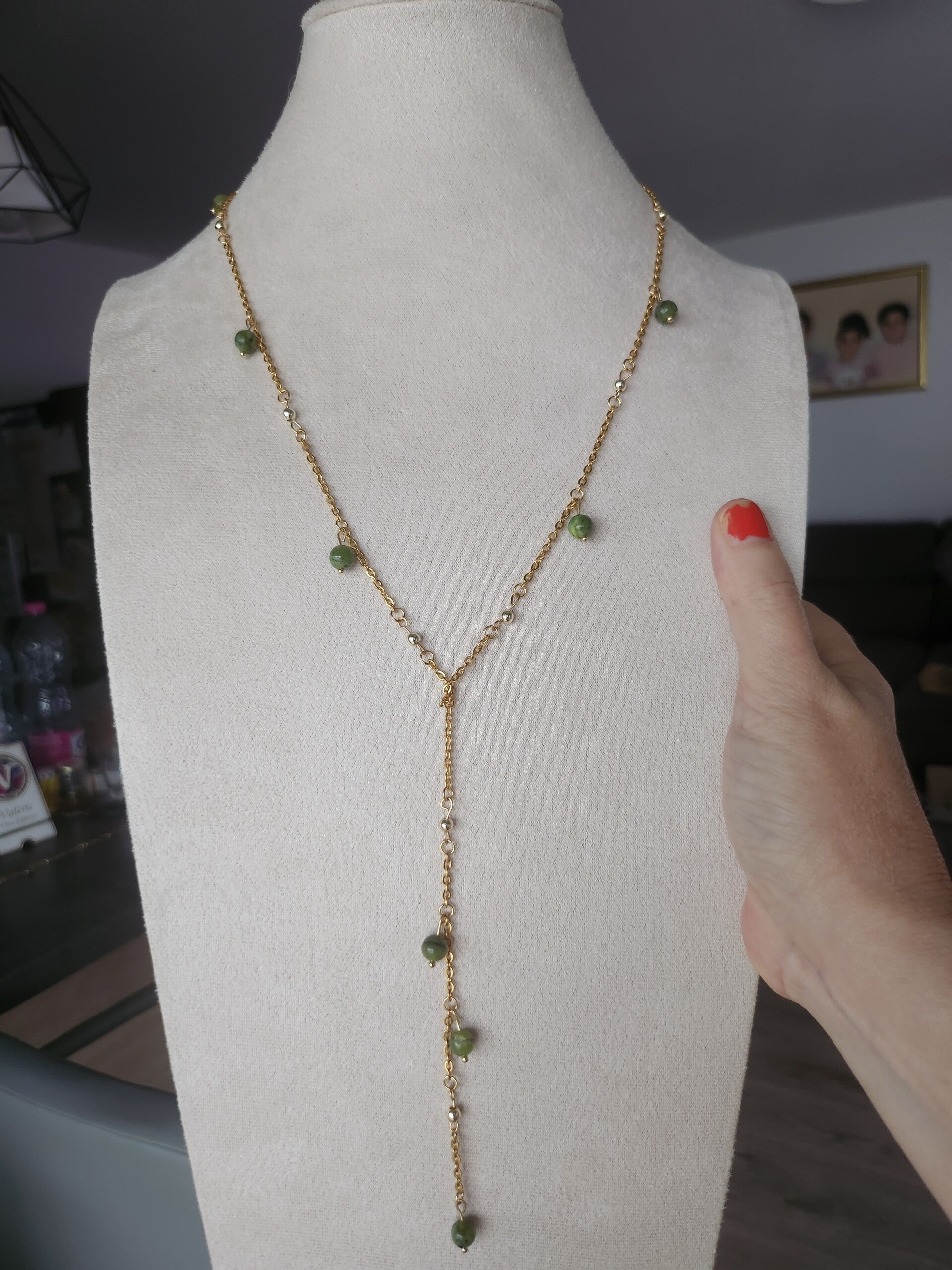 Magnifique collier en Y de perles