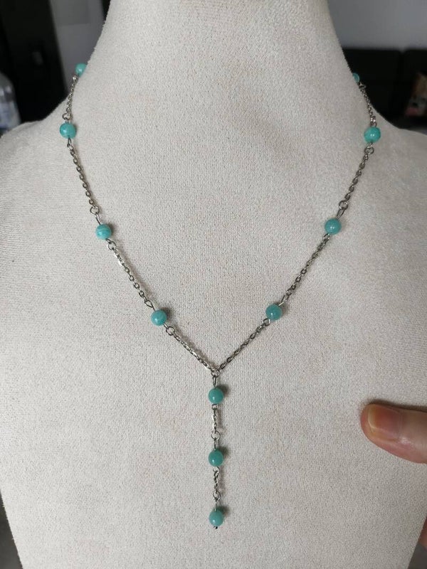 Collier en Y en perles naturelles