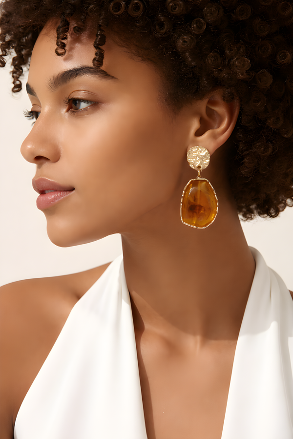 Boucles d'oreilles pendantes en résine