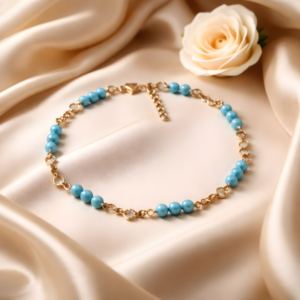 bracelet de cheville en pierres naturelles