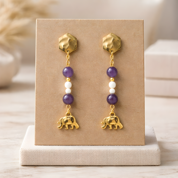 Boucles d'oreilles en pierres naturelles🌹
