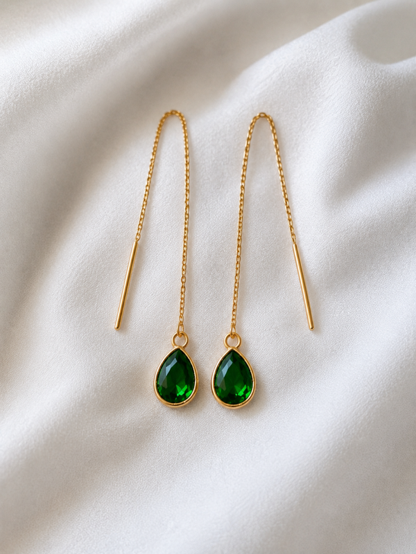 Boucles d'oreilles fil traversant