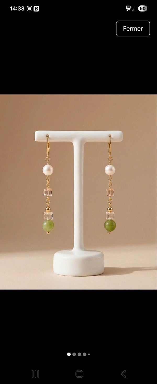 Boucles d'oreilles en pierres naturelles🌹