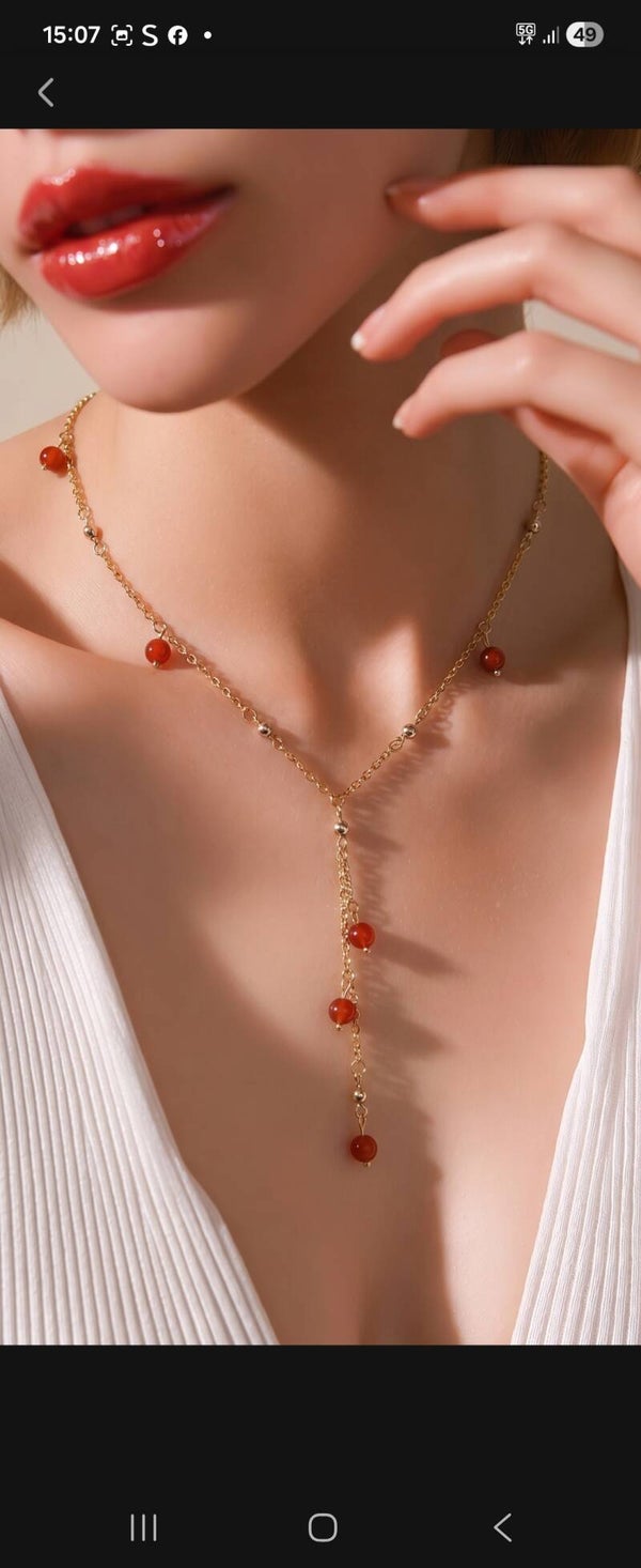 Magnifique collier en Y de perles