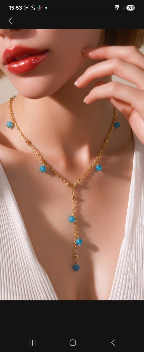 Magnifique collier en Y de perles