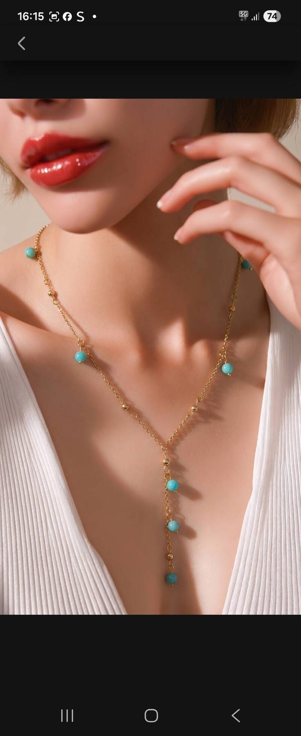 Magnifique collier en Y de perles