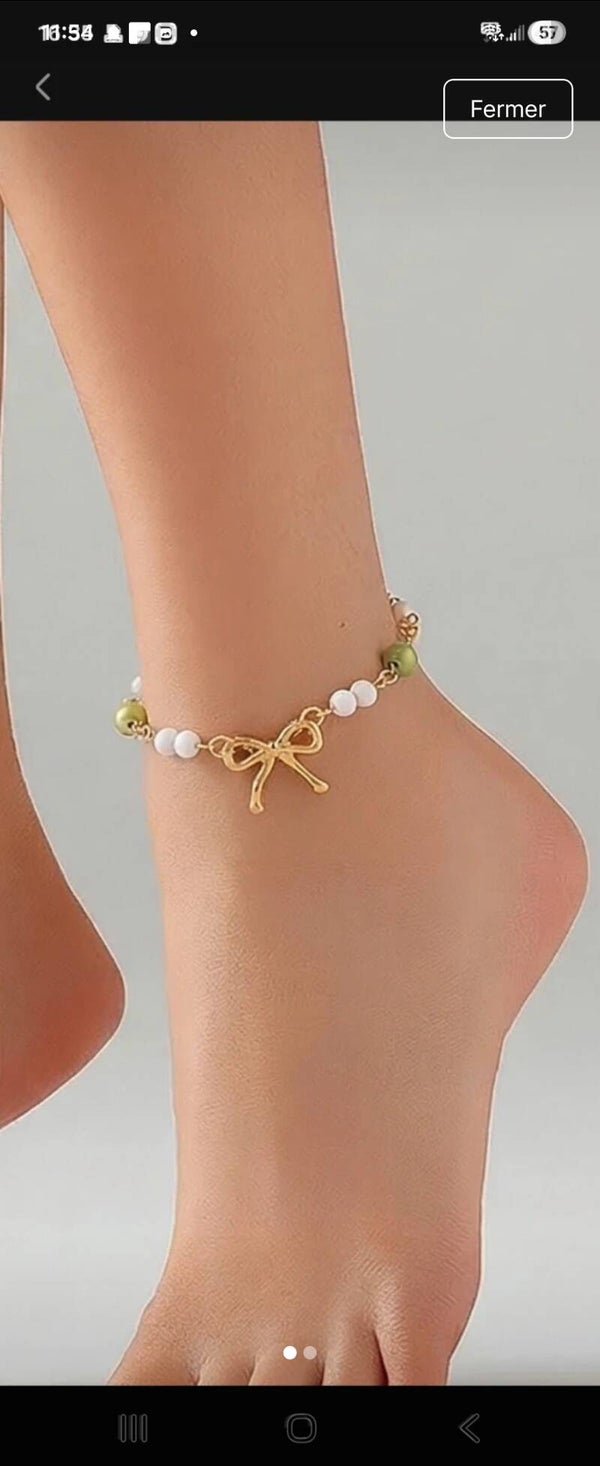 Ravissant bracelet de cheville en pierres naturelles 🌹