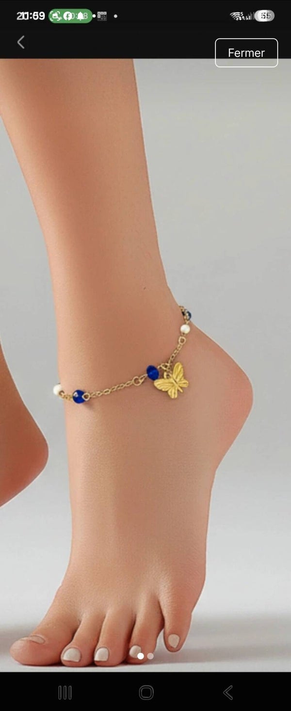 Ravissant bracelet de cheville en pierres naturelles 🌹