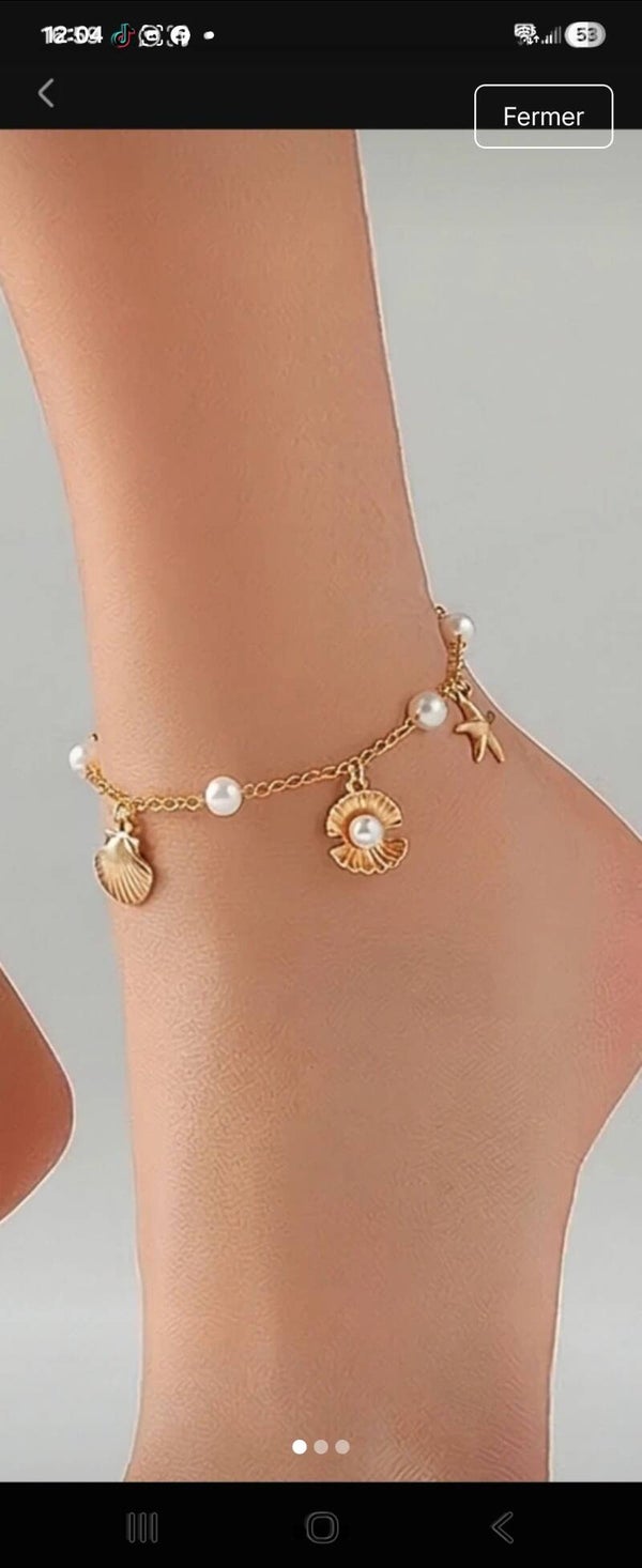 Ravissant bracelet de cheville en pierres naturelles 🌹