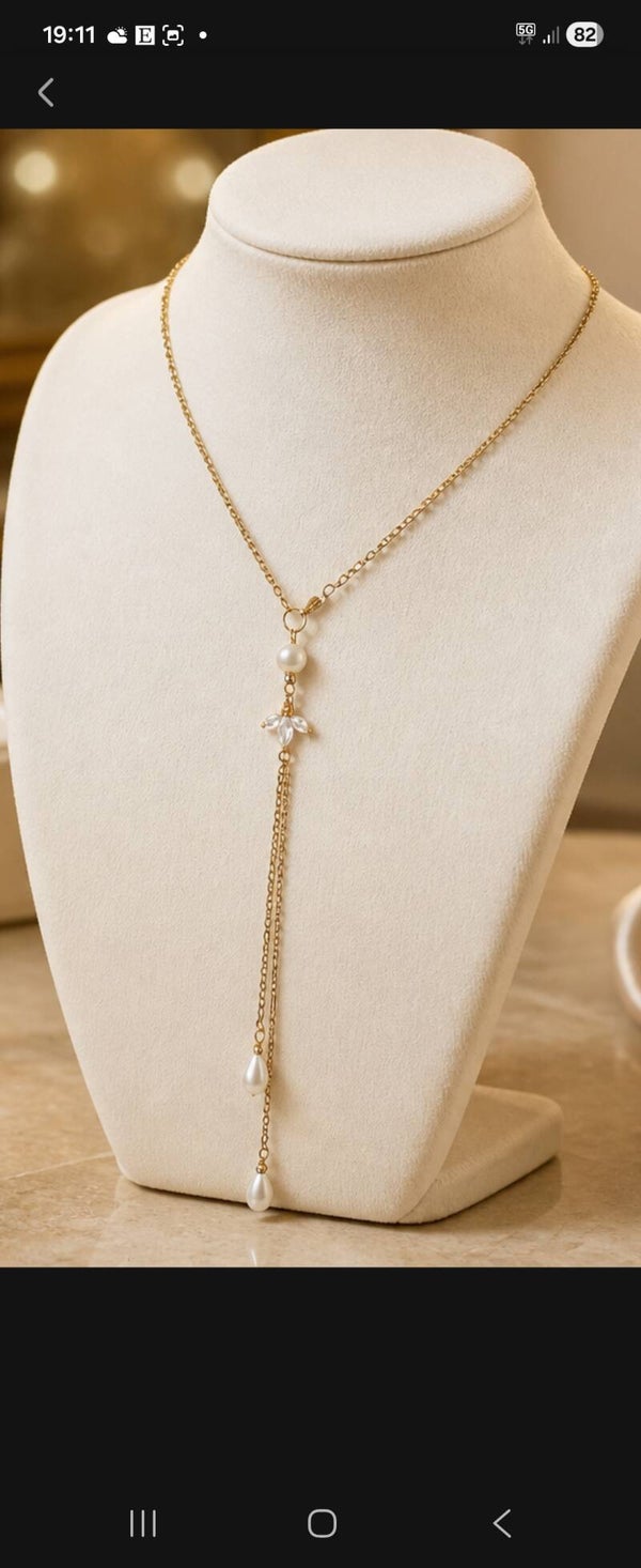 Collier de dos en perles de culture d'eau douce