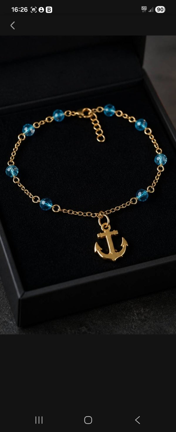 Bracelet de cheville artisanal en perles à facettes et verre tchèque 🌸