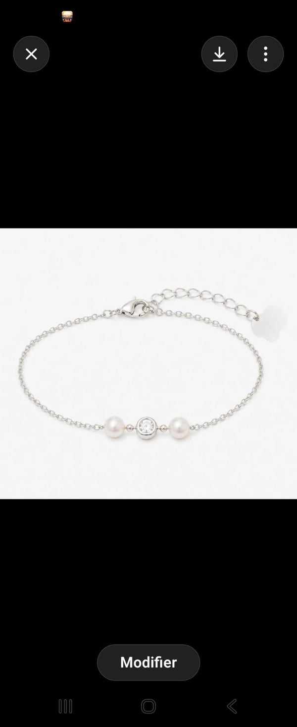 Bracelet perles d’eau douce/ zircon