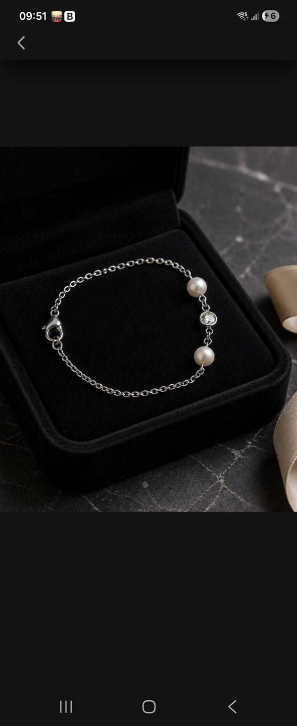 Bracelet perles d’eau douce/ zircon