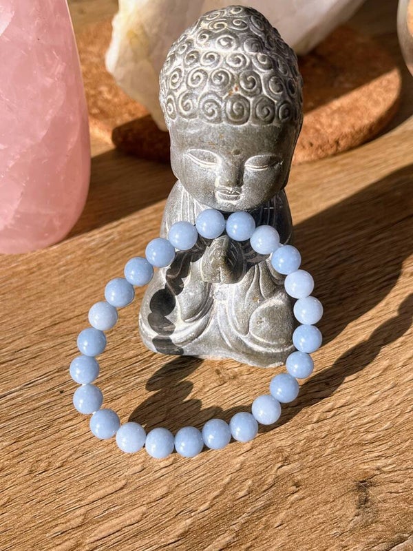 Angélite Bracelet Boules 8mm