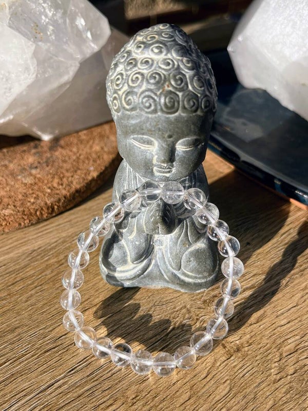 Cristal de Roche Bracelet Boule 8 mm